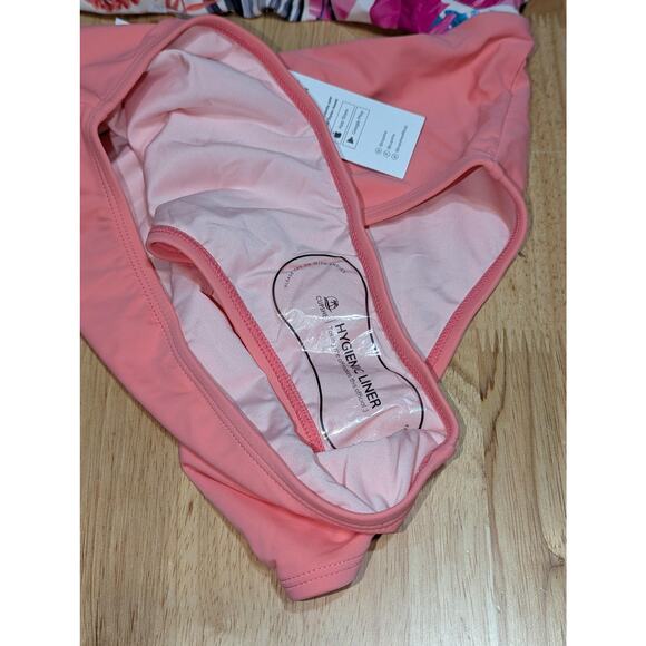 Cupshe Swimsuit Womens M Pink Floral One Piece Swimsuit High Waist One Shoulder - Picture 11 of 13